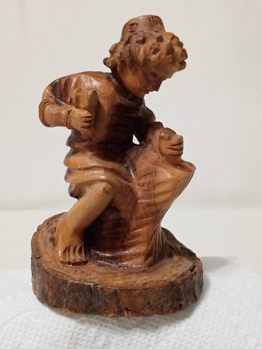 Vintage hand carved olive wood - hand,