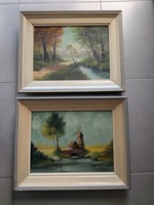 Paire lot tableau peinture sur