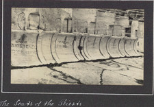 Greece, Athens, marble chairs at the Theatre of Dionysus, vintage print, ca.190