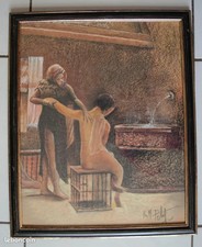 Dessin pastel, scène