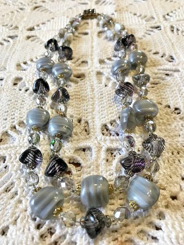 Collier ancien rangs - collier, perles