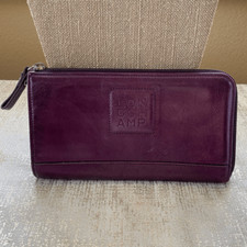 Longchamp Leather Purple Metallic Zip Around Long Wallet. VGUC!