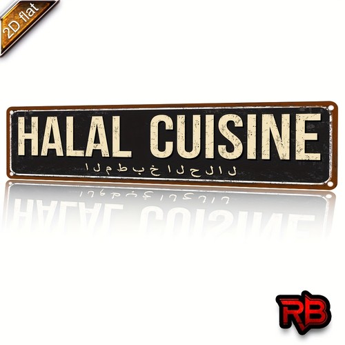 Vintage halal cuisine metal - halal,