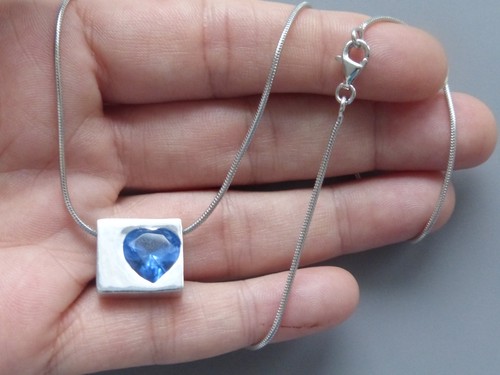 Collier argent massif traité - argent,