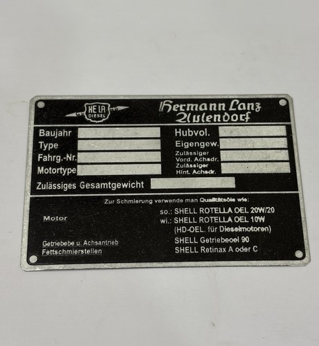 Data plate placca hela - ,