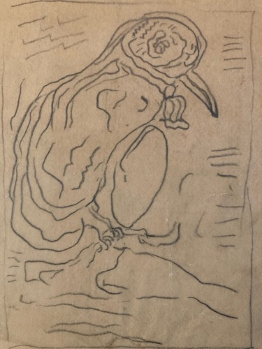 Dessin crayon calque 1950 - dessin,