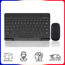 Clavier Sans Fil Bluetooth Français Azerty Android IOS Mini Tablette Universelle