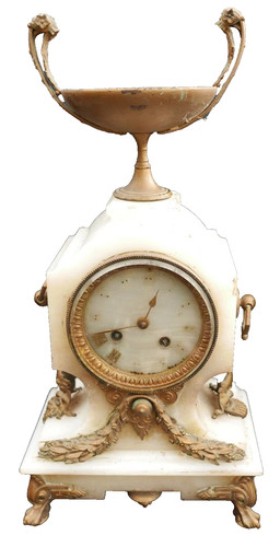 Pendule albâtre bronze - en, et
