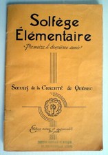 LIVRE SCOLAIRE DE 1945, *** SOLFÈGE ÉLÉMENTAIRE *** ONE 1954'S FRENCH MAGAZINE