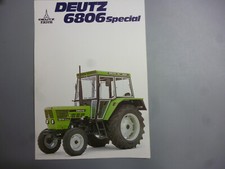 Deutz 6806 Special Tractor Genuine Brochure 2 pages W 1099-324-68