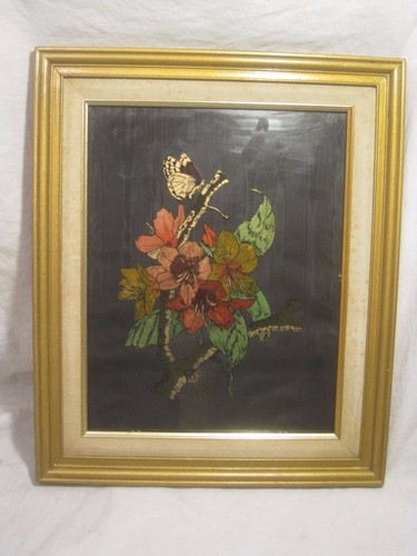 Vintage reverse glass framed - vintage,