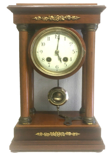 Pendule bois colonnes et - en,
