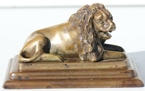 Lion bronze xixème - bronze,
