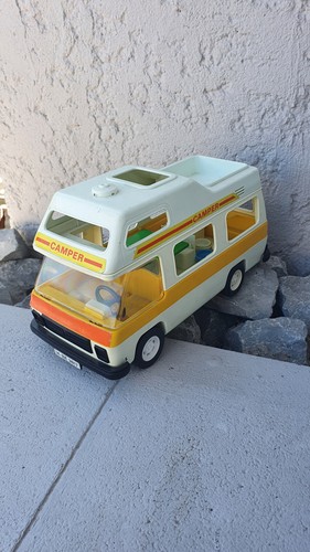 Camping car blanc orange - car,