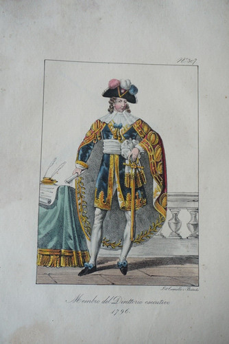 Litho couleur costume portrait - couleur,