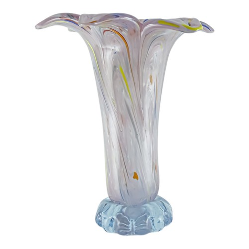 Vase verre murano rose - de,