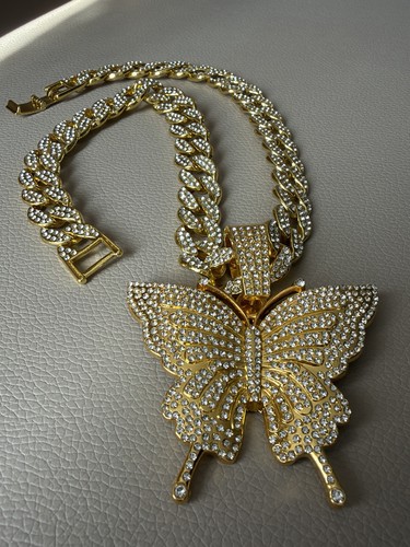 Collier papillon doré - collier, strass