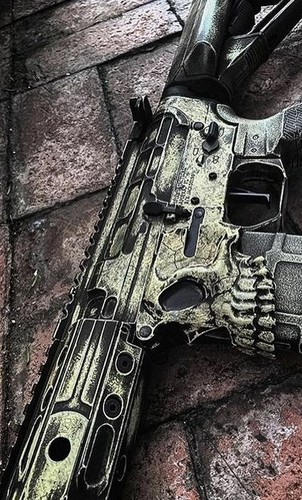 Plaque métal arme a feu - ,