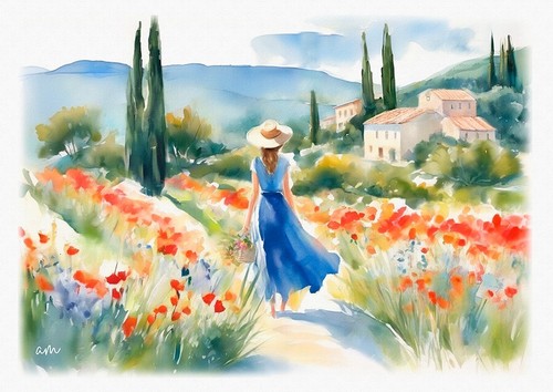 Tableau paysage provence - tableau,