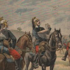 Military Maneuvers - Passenger Pigeons - Press Engraving 1897