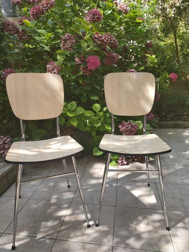 Lot chaises bois clair et - clair,