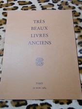 Catalogue vente Très beaux livres anciens – Drouot 29/03/1984