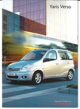 Toyota Yaris Verso 2003-2005 UK Market Sales Brochure 1.3, 1.4 D-4D T3, T Spirit