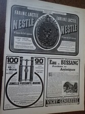 DUVAL marine twin + Eau de BUSSANG + NESTLE paper advertising ILLUSTRATION 1908