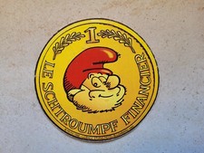 Autocollant Les Schtroumpfs Le schtroumpf financier Peyo Lombard 1992 vintage 