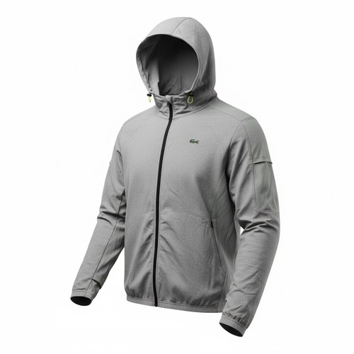 Lacoste men gray hooded zip - men's,