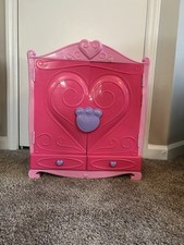 Build-a-Bear Pink Armoire Dress Accessory Closet wardrobe Drawers B.A.B
