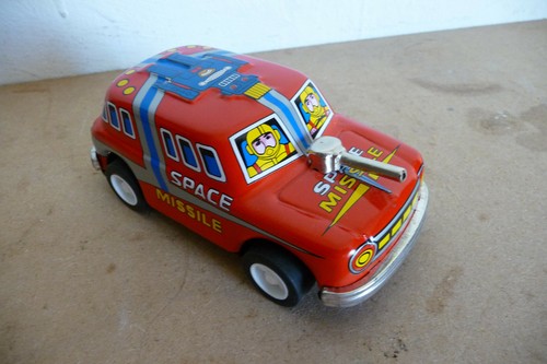 Space missile car tin toy - space,