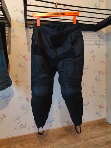 Pantalon cuir noir moto homme - pantalon,