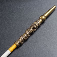 Pure Copper Cigarette Holder Engraved Dragon Copper Cigarette Holder Retro