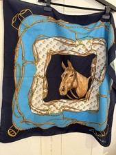 Foulard LEONARDI Bleu Avec Tête De Cheval