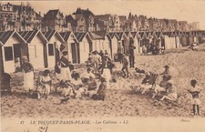 POSTCARD *71 LE TOUQUET-PARIS-PLAGE PASS OF CALAIS LES CABINES TRAVELLED 1926