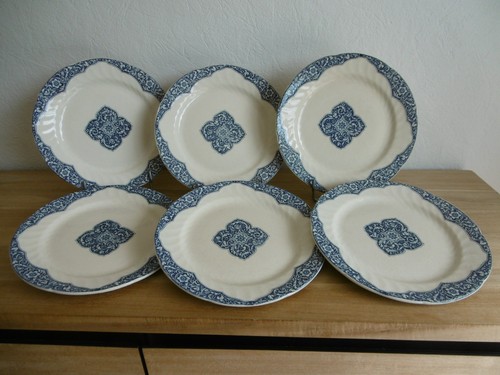 Six assiettes plates faience - six,