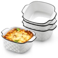 14.5 x 11.5 x 5.5cm Ceramic Baking Dishes Set of 4 400ml Cooking Dishes...