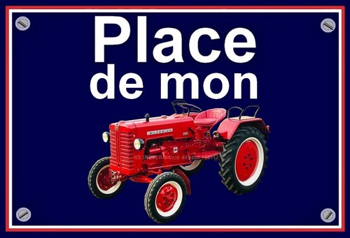 Plaque place mon - de, tracteur