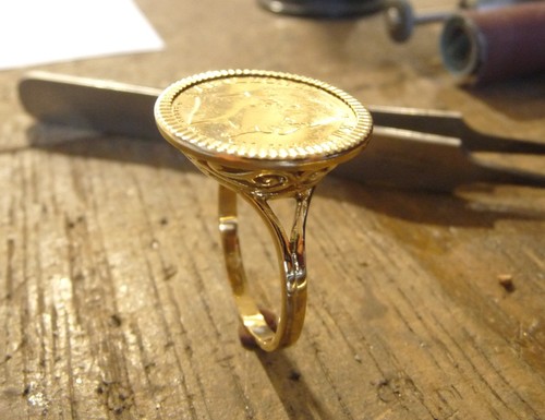 Bague pièce carats - or, 18