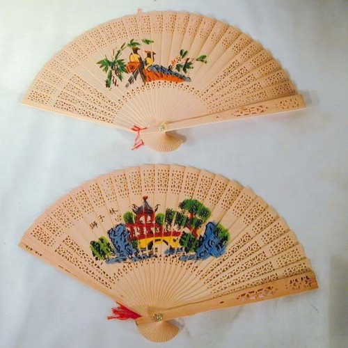 Wooden hand fans - 24,