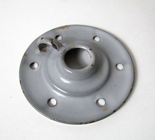 ancien couvercle émaillé pour pot à lait crème gris vintage 15cm