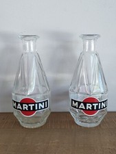 Lot 2 Vintage MARTINI Glass Bistro Bar Advertising Carafes/Pitchers 33cl 