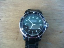 MONTRE GEORGES RECH SYNONYME BRACELET CERAMIQUE NOIR  PETITS BRILLANTS 