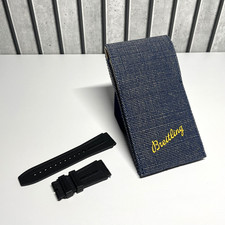 BREITLING Chronomat Rubber Strap OEM Genuine Black Rouleaux (300SS 22-20) - New