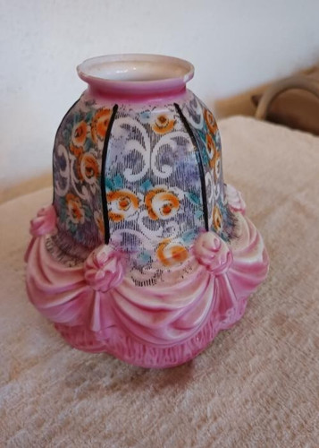 Ancienne lampe opaline tulipe - opaline,