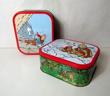 2 boites en métal Tintin 