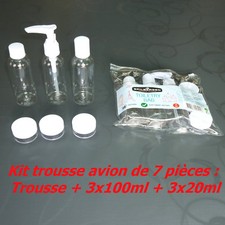 Trousse de voyage avec flacons pour bagage à main en avion cabine