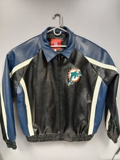 Vintage Offically Licensed NFL Miami Dolphins Leather Jacket Size 2X
