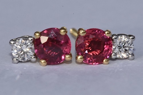 Boucles oreilles rubis et - boucles, d'oreilles